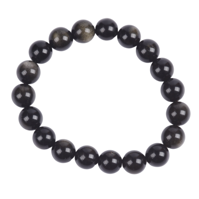 Bracelet 10mm - Obsidian Gold