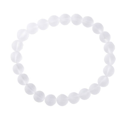 Bracelet 8mm -   Rock Crystal Matt (21 cm)