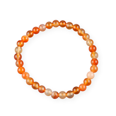 Bracelet 6mm  - Carnelian  beadbracelet