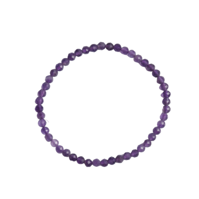 Bracelet - 4mm facet bead Amethyst A