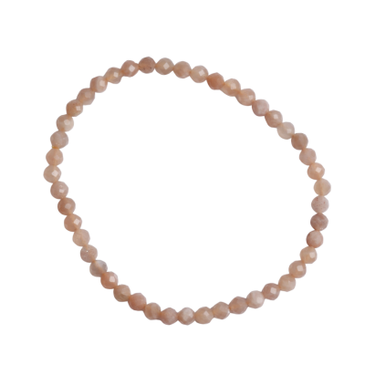 Bracelet - 4mm facet bead Moonstone pink