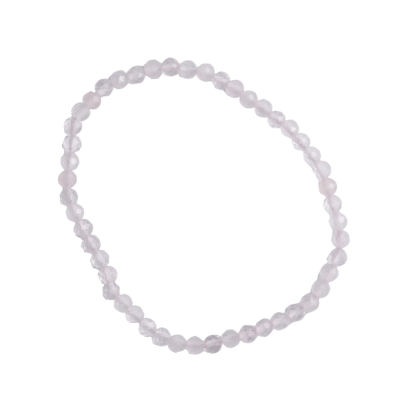 Bracelet - 4mm facet bead Rosequartz A