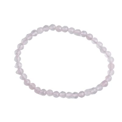 Bracelet - 4mm facet bead - Kids - Rosequartz A