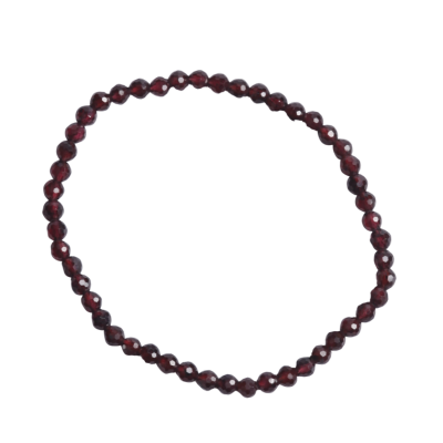 Bracelet - 4mm facet bead Garnet