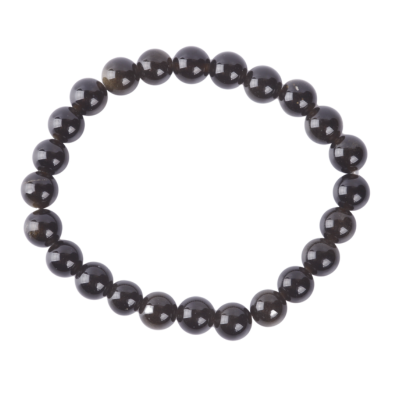 Bracelet 8mm - Obsidian Gold