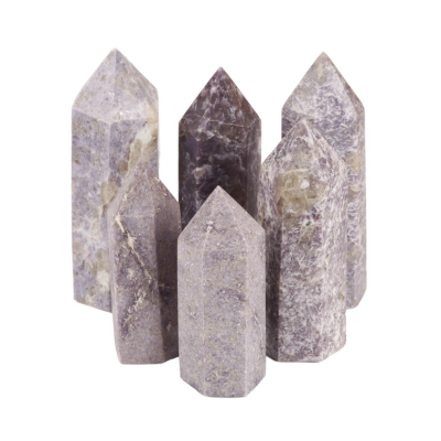 Single point - Lepidolite in Quartz