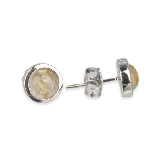 Earstuds - 6MM Rutilated Quartz