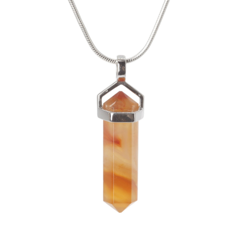 Pendant - Double point - 22mm - Carnelian