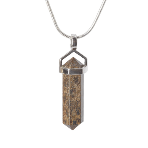 Pendant - Double point - 22mm - Bronzite