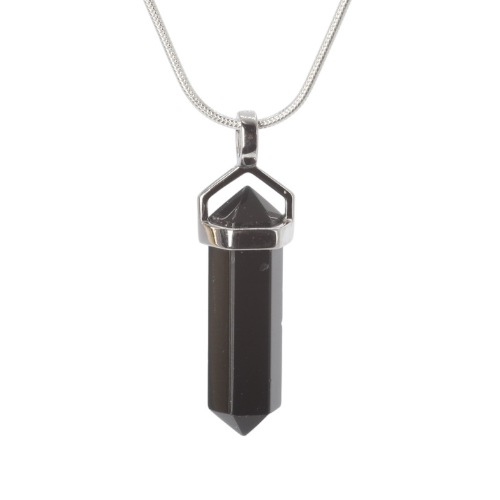 Pendant - Double point - 22mm Obsidian Rainbow