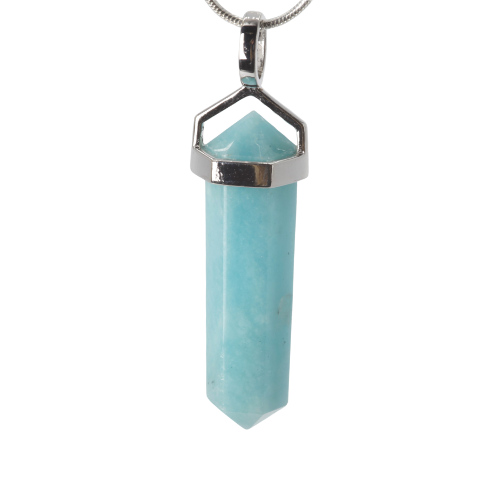 Pendant - Double point - 35mm Amazonite