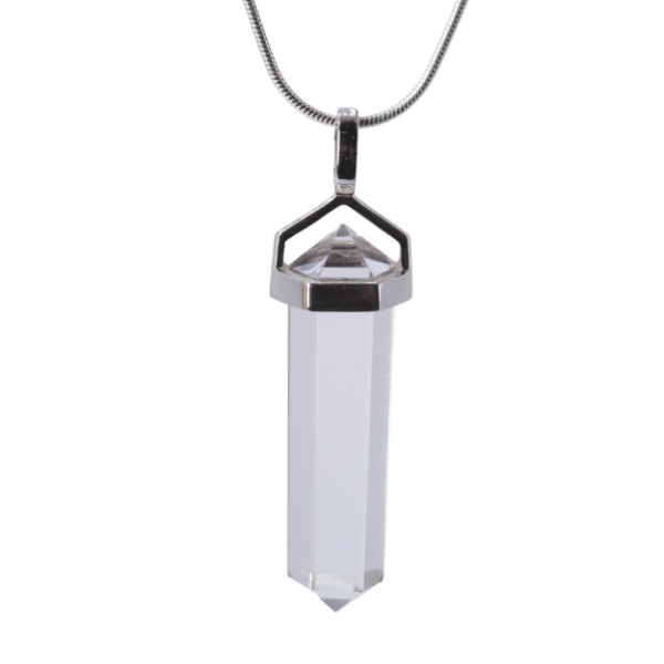 Pendant - Double point - 35mm Rockcrystal