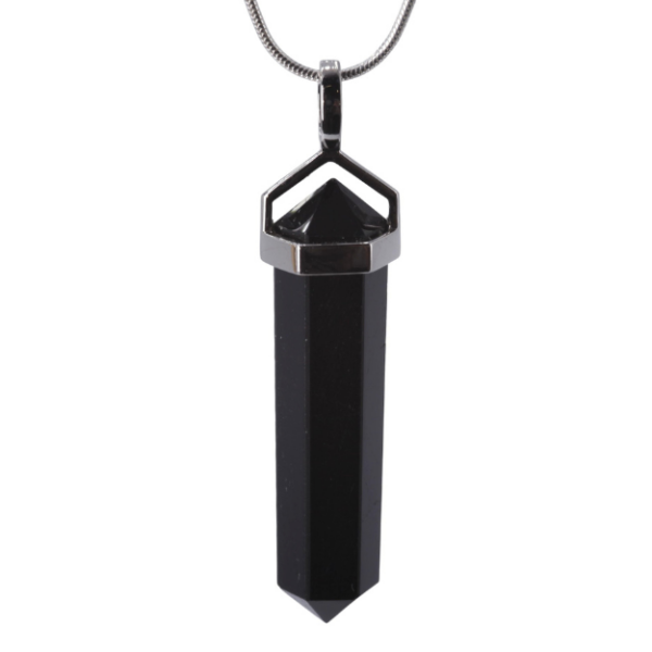 Pendant - Double point - 35mm Black Tourmaline