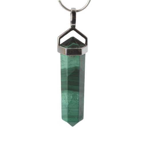 Pendant - Double point - 35mm Malachite