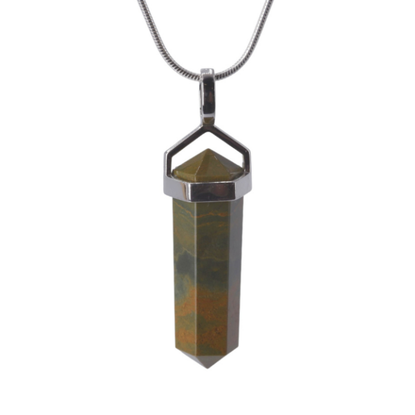 Pendant - Double point - 29mm Jasper Ocean