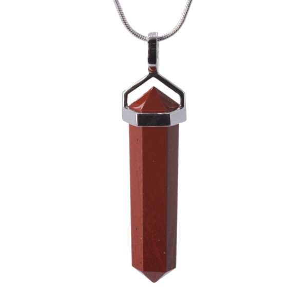 Pendant - Double point - 35mm Jasper Red