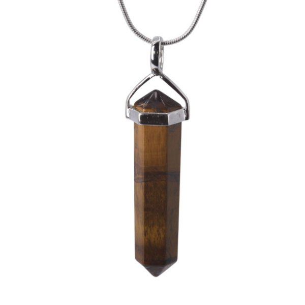 Pendant - Double point - 35mm Tiger's Eye