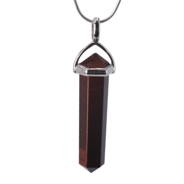 Pendant - Double point - 35mm Tiger's Eye red