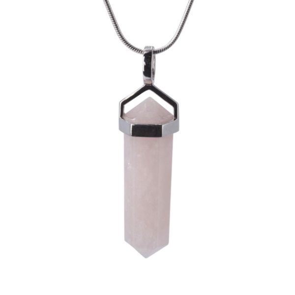 Pendant - Double point - 35mm Morganite