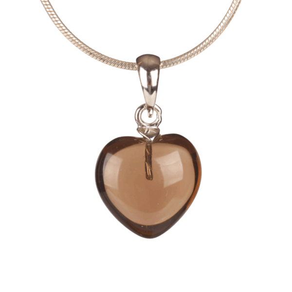 Pendant - Heart 12mm - Smokey Quartz