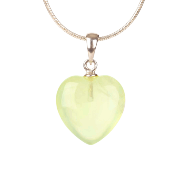 Pendant - Heart 15mm - Prehnite