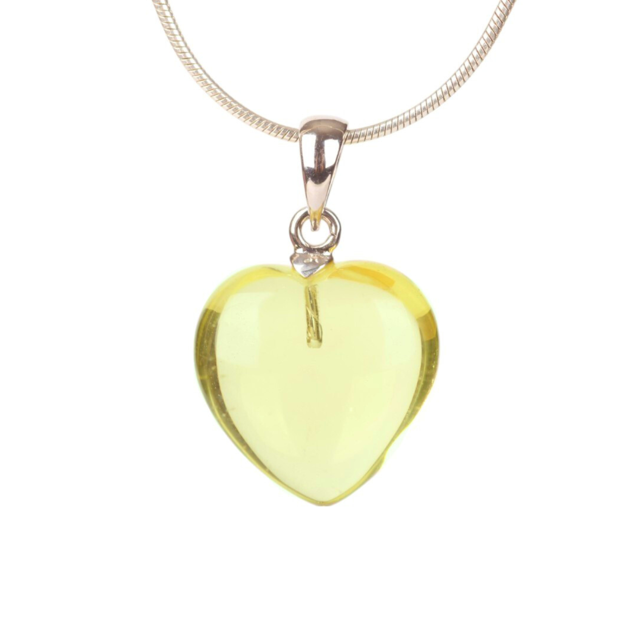 Pendant - Heart 15mm - Lemon Quartz
