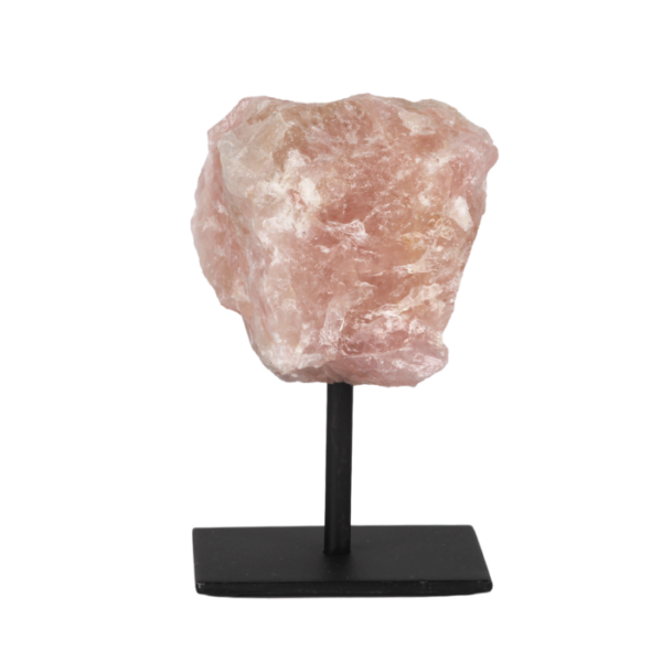 Rosequarts on metal stand #6