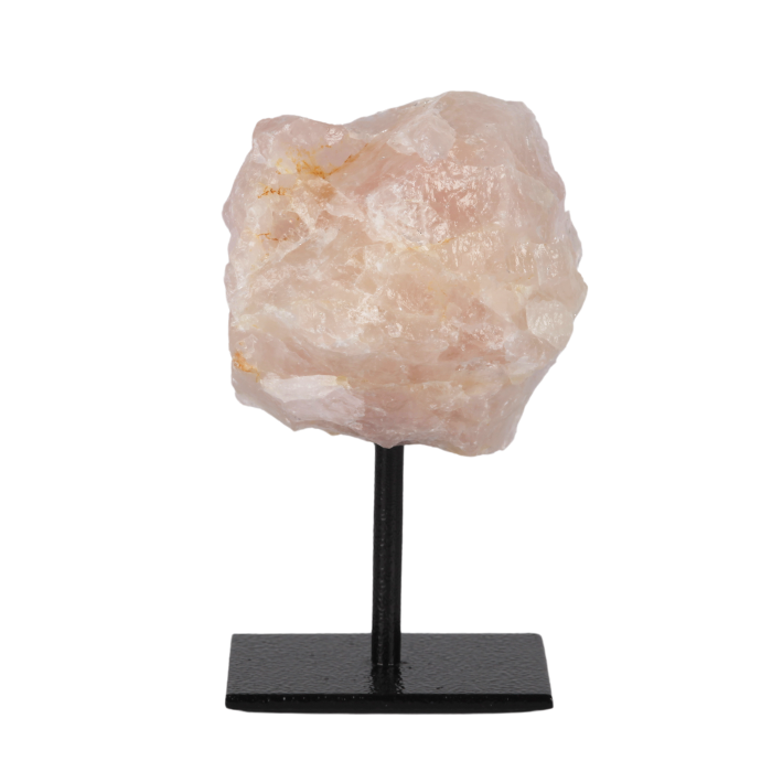 Rosequarts on metal stand #8