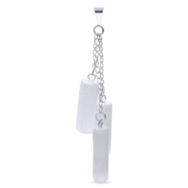 Silver plated pendant - Selenite