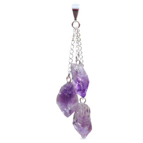Silver plated pendant - Amethyst