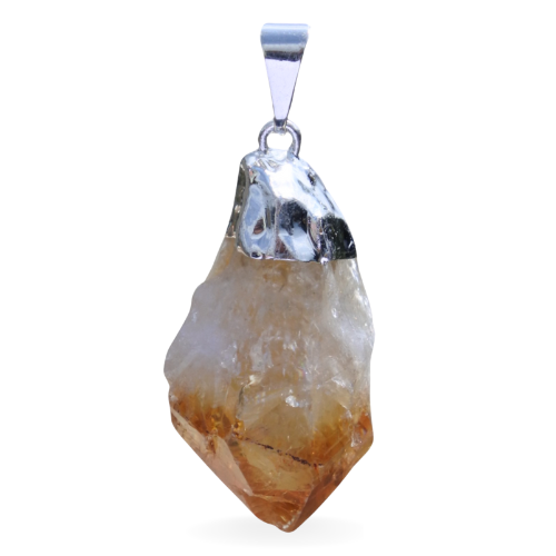 Silver plated pendant - Citrine point
