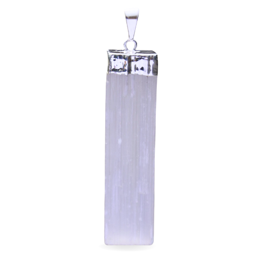 Silver plated pendant - Selenite