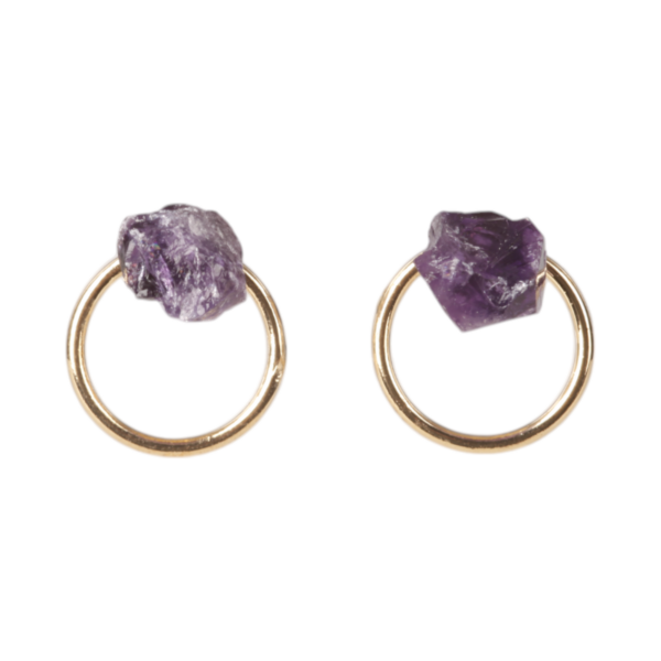 Earstud - Goldplated - Amethyst