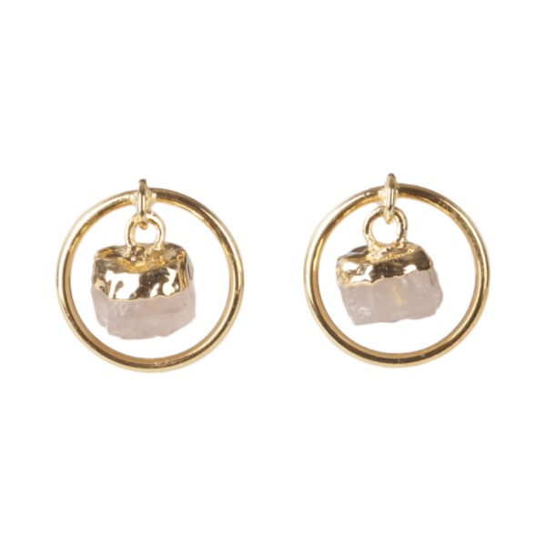 Earstud - Goldplated - Rosequartz