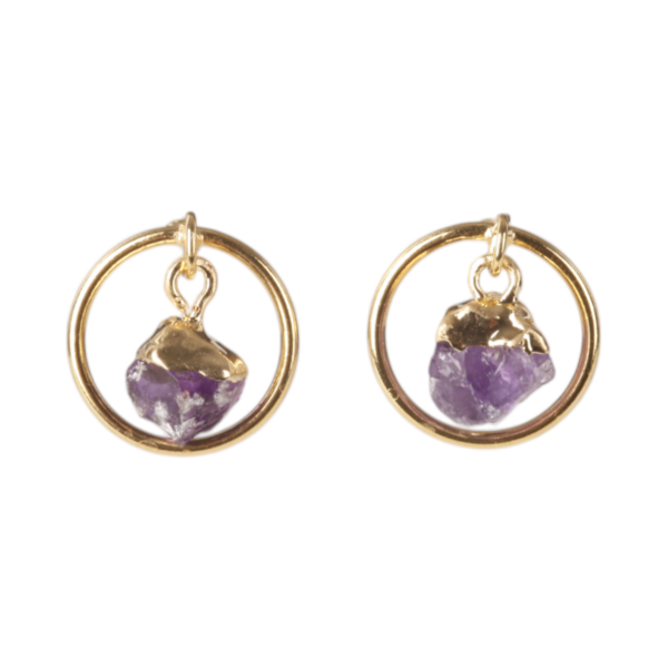 Earstud - Goldplated - Amethyst