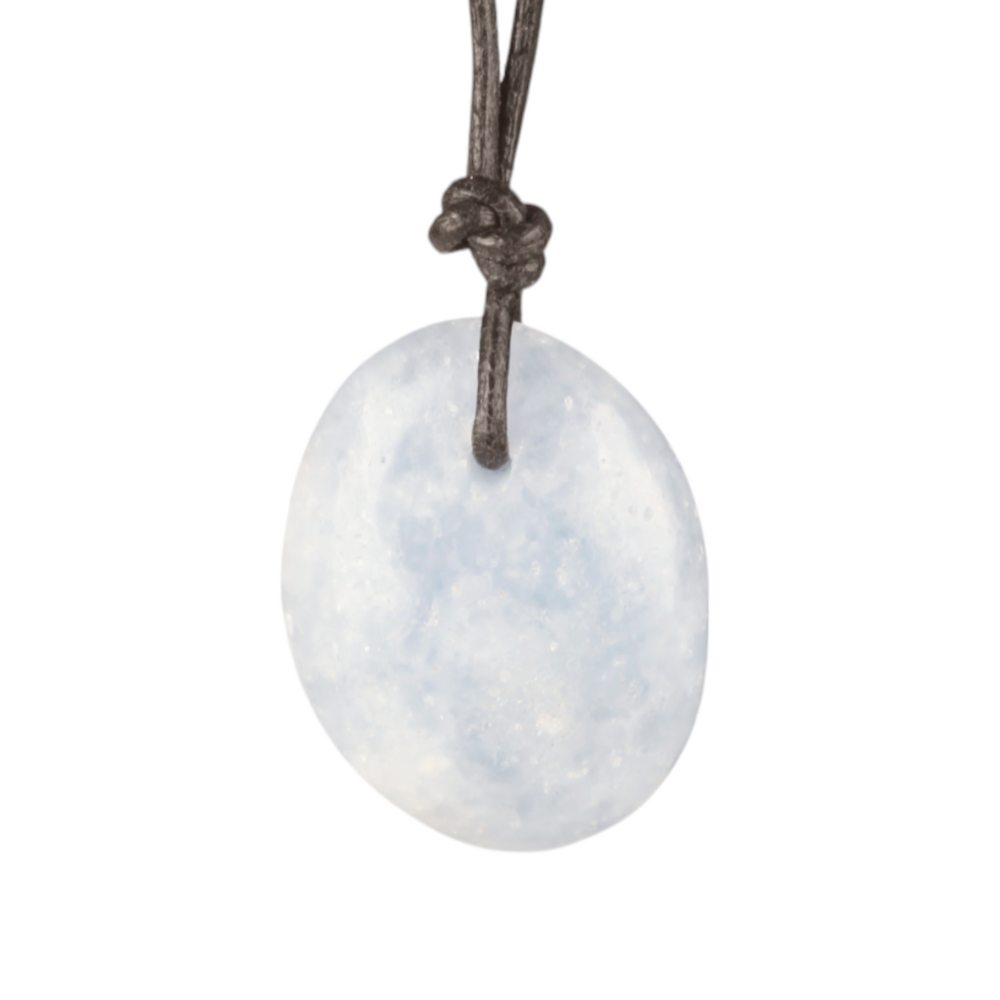 Pendant - amulet shape - Blue Calcite