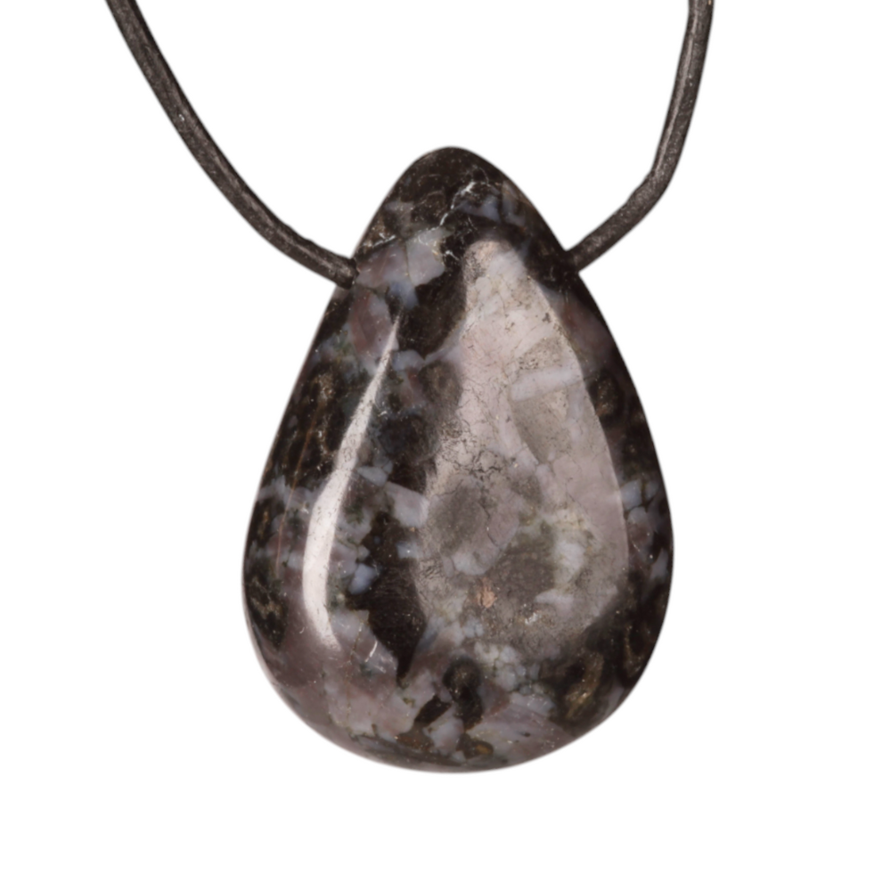 Pendant - drop shape - Gabbro