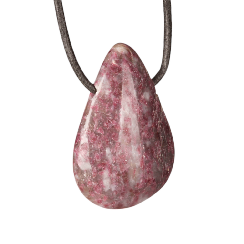 Pendant - drop shape - Rubelite in Quartz