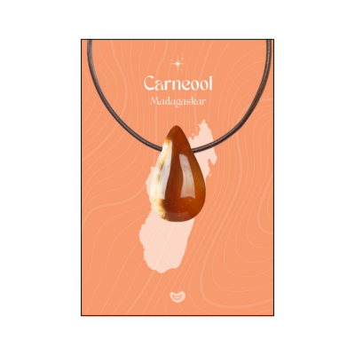 Pendant with cord - Carnelian