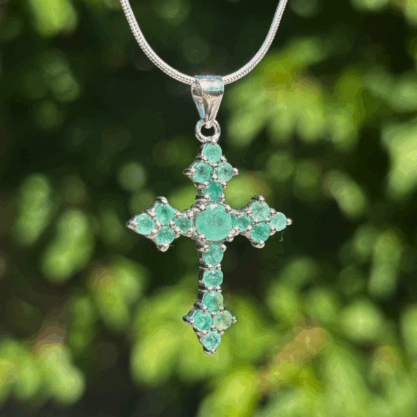 Pendant - cross - Emerald