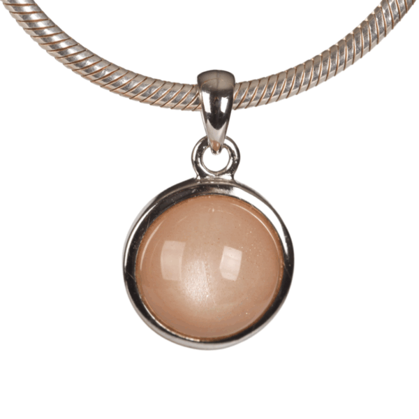 Pendant - Round - Peach Moonstone