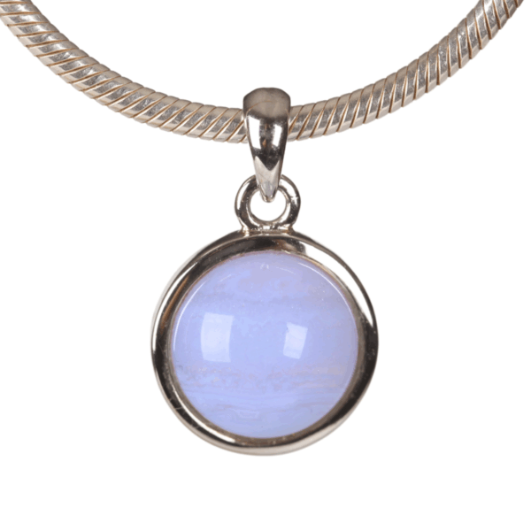 Pendant - Round - Blue Lace Agate