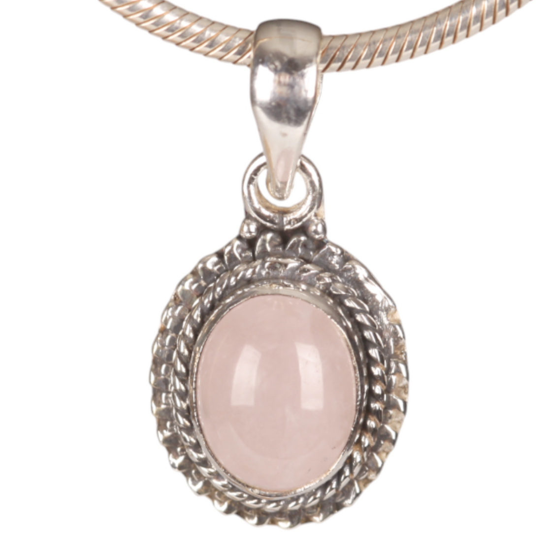 Pendant - Oval - Rose Quartz
