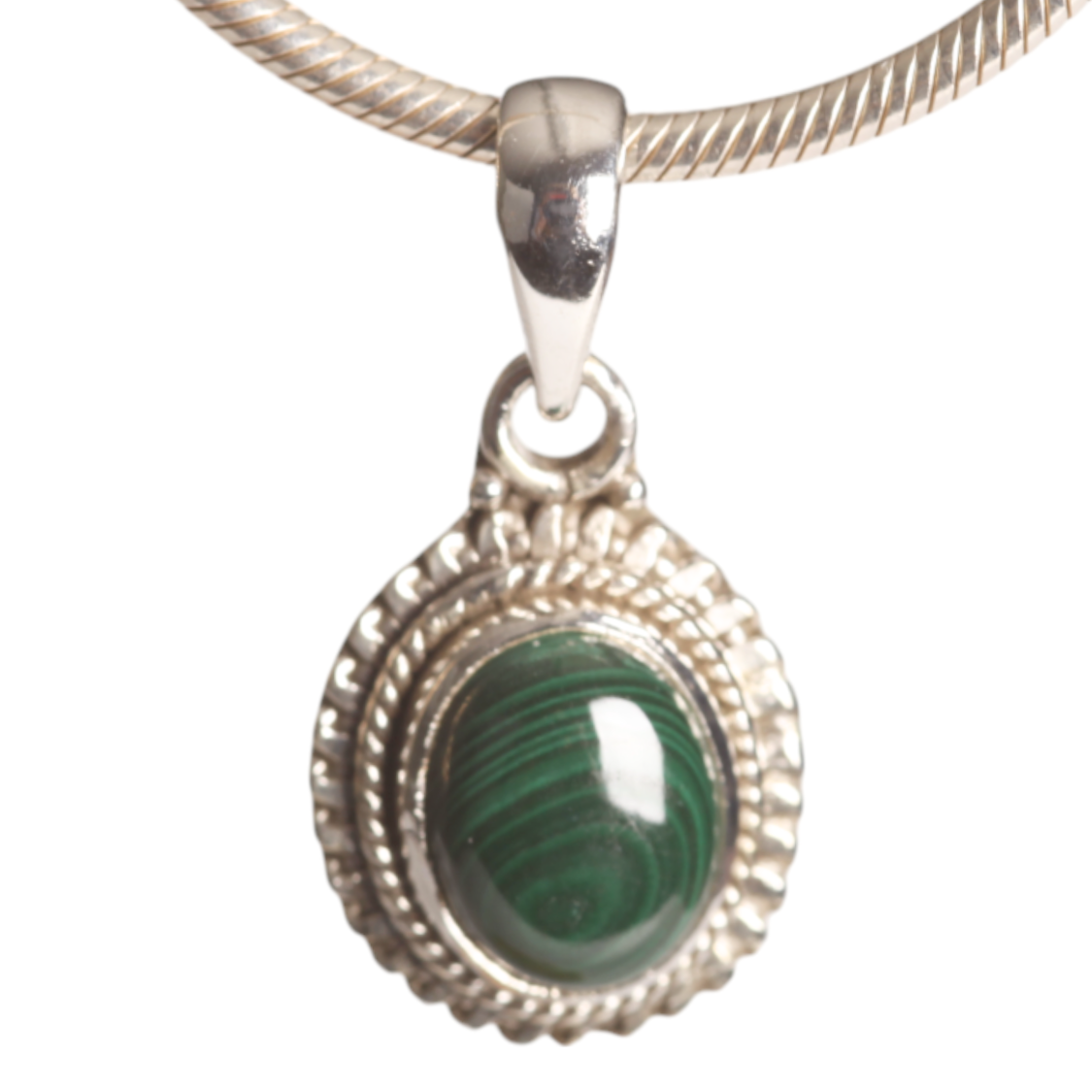 Pendant - Oval - Malachite