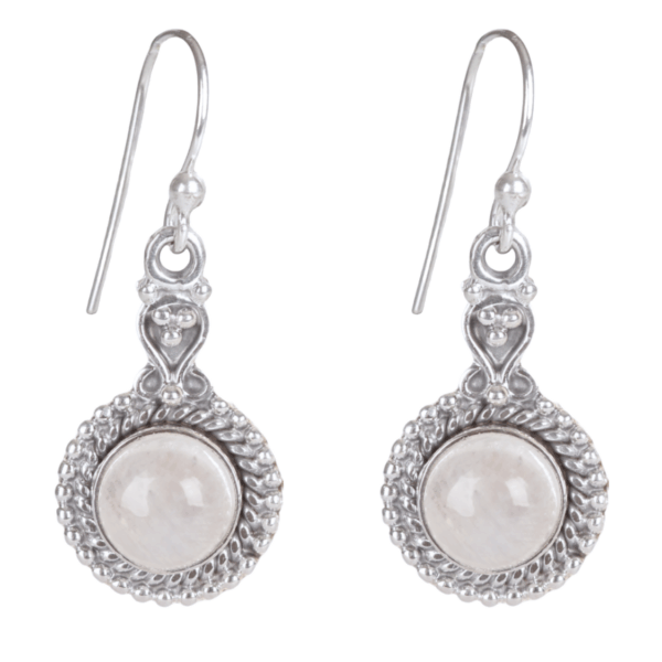 Earrings - Round - Moonstone