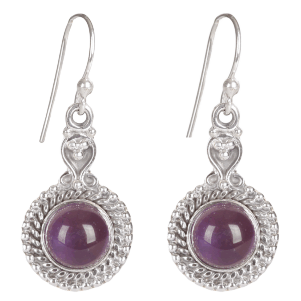 Earrings - Round - Amethyst