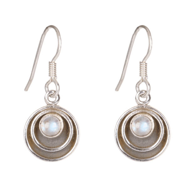 Earrings - Round - Moonstone
