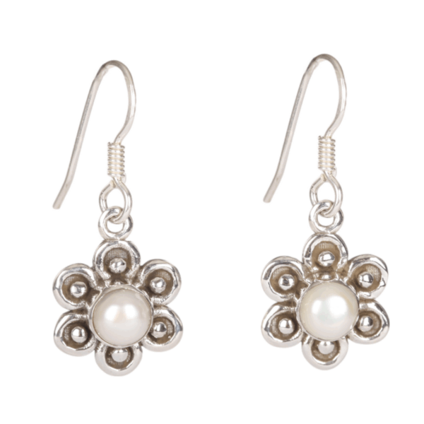 Earrings - Flower - Pearl