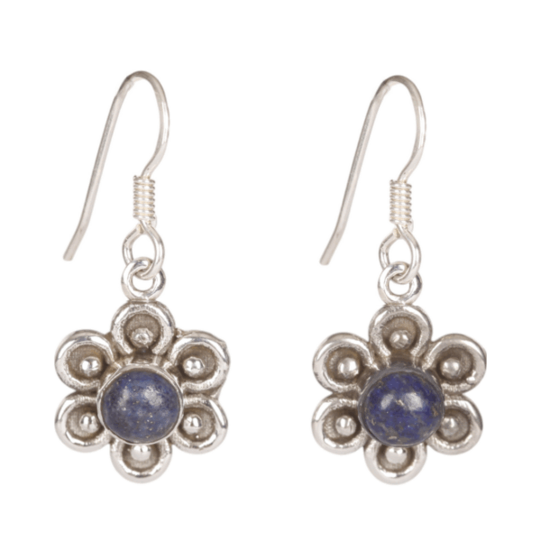Earrings - Flower - Lapis Lazuli