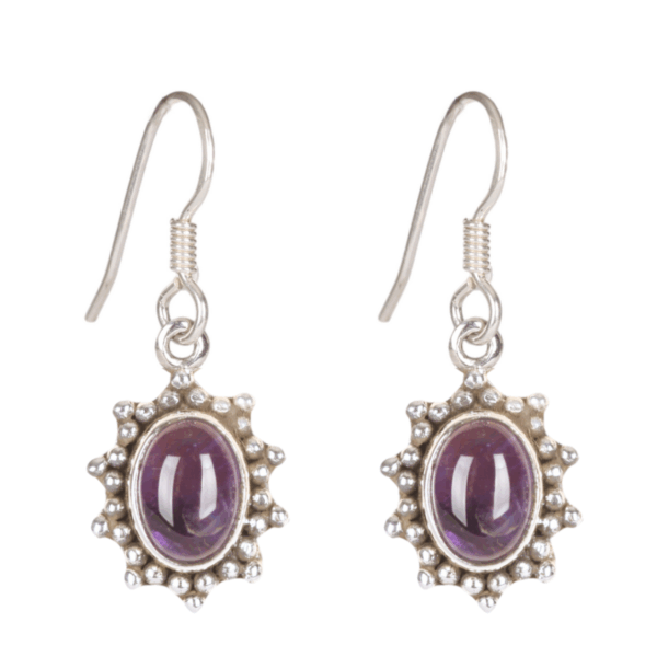 Earrings - Oval - Amethyst